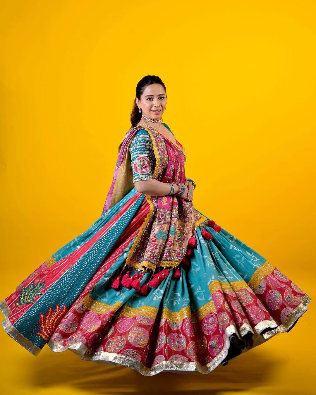 Navratri Special Muslin Cotton Digital Print Lehenga