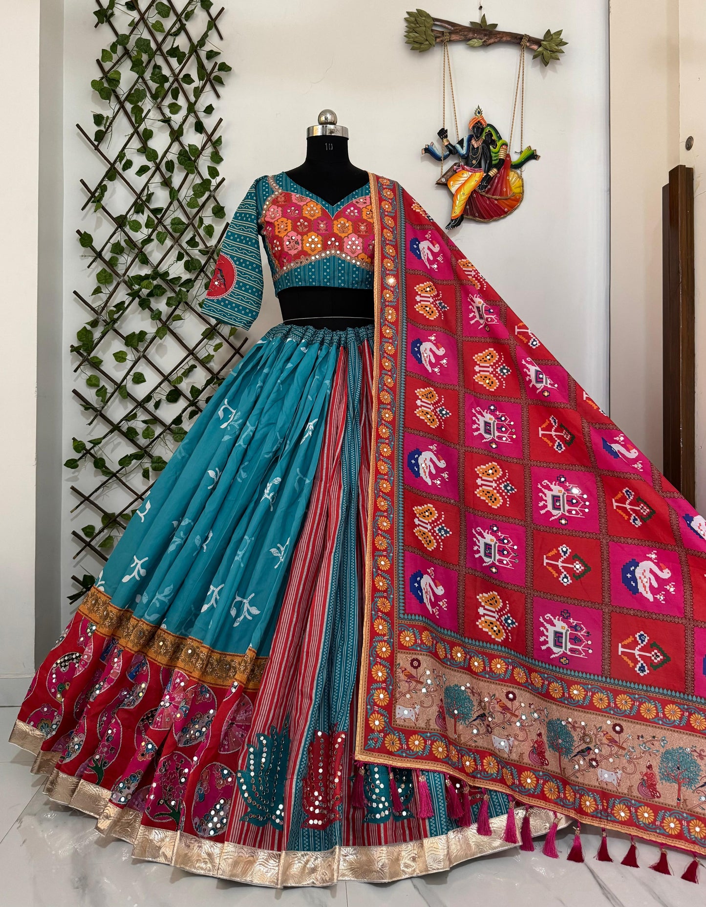 Navratri Special Muslin Cotton Digital Print Lehenga