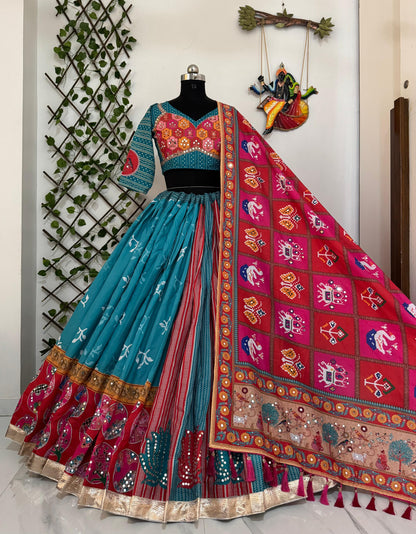 Navratri Special Muslin Cotton Digital Print Lehenga