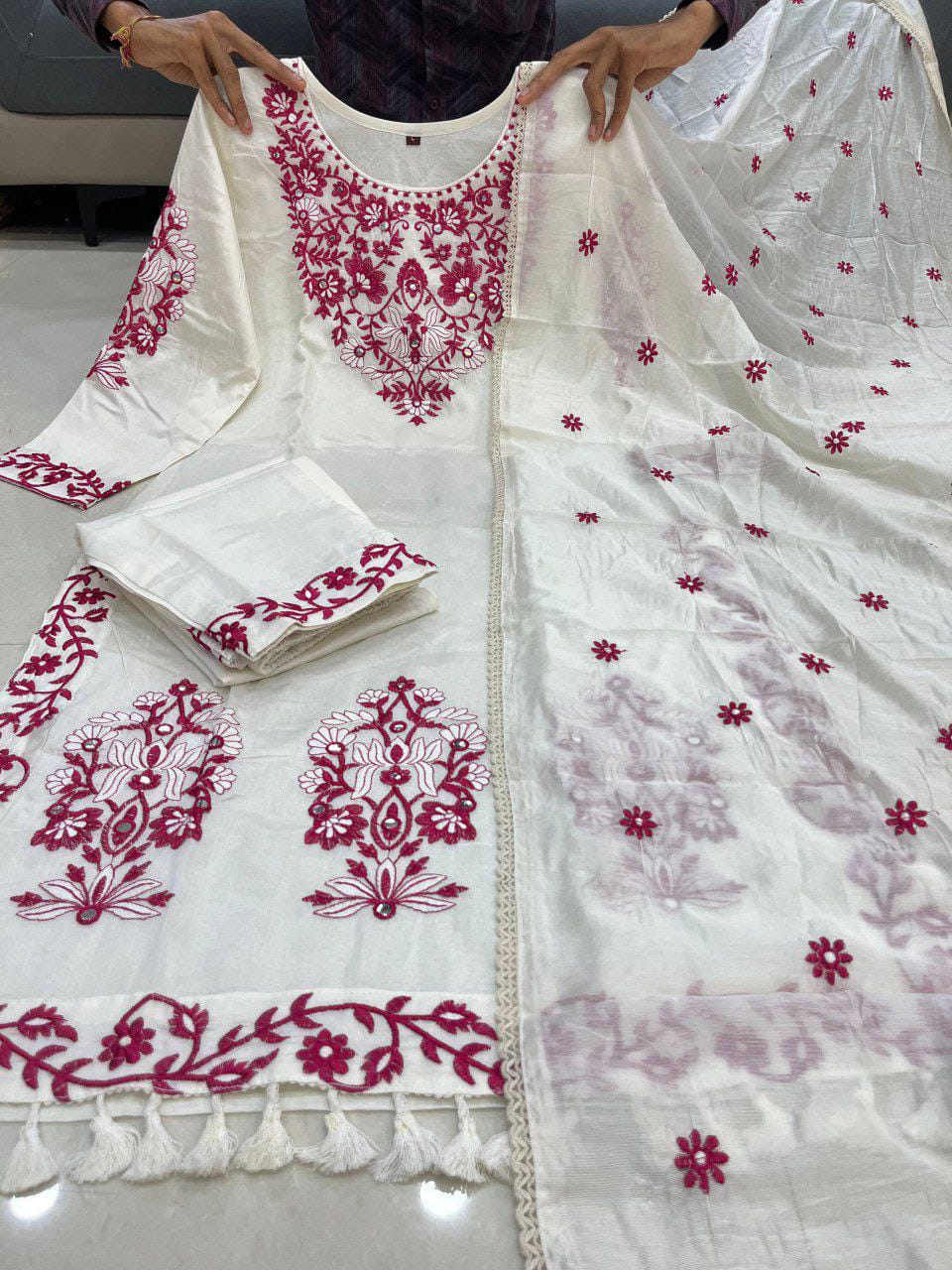 Designer Banarasi Embroidered Kurti Set for Women