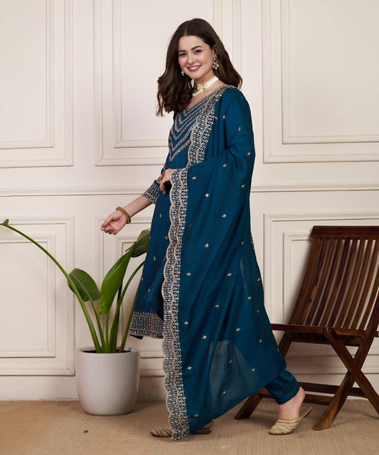 Luxury Shimmer Silk Suit for Women