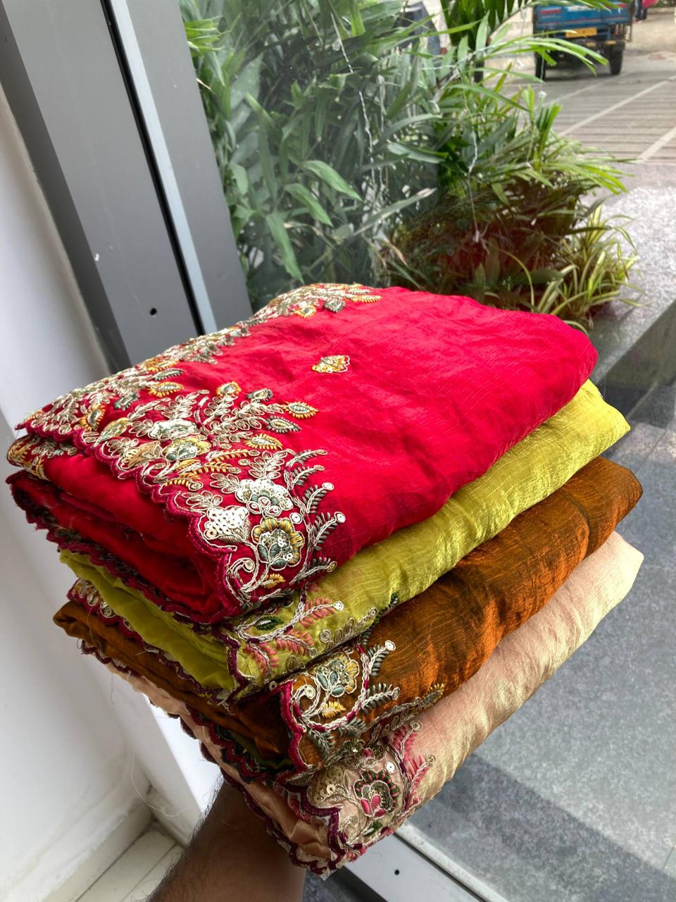 Elegent Soft Fendy Chiffon Rani Pink Saree