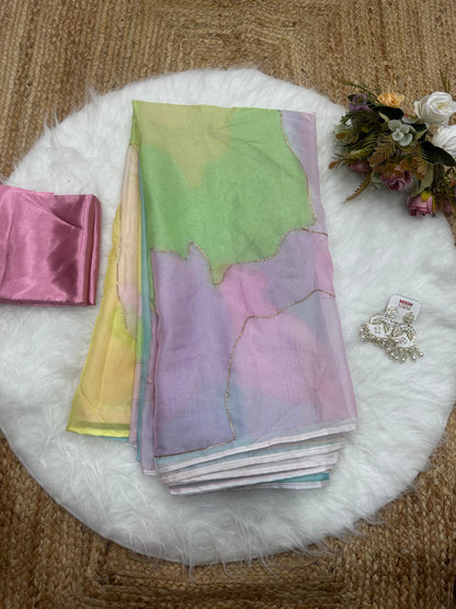 Lightweight Digital Printed Tebi Silk Saree