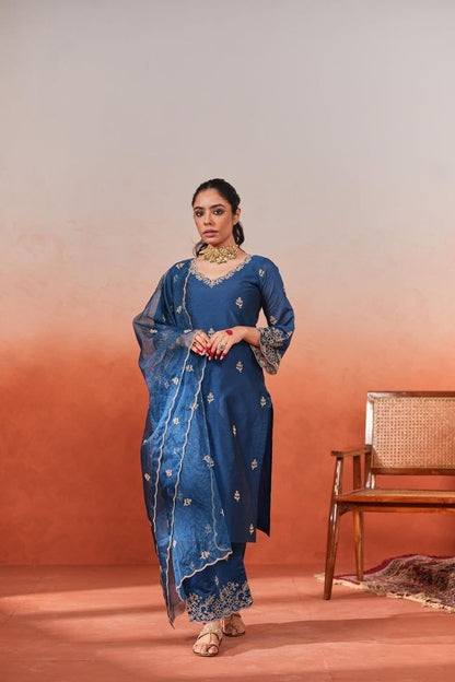 Elegant Embroidered Cotton Suit Set for Women