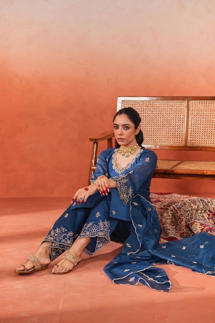 Elegant Embroidered Cotton Suit Set for Women