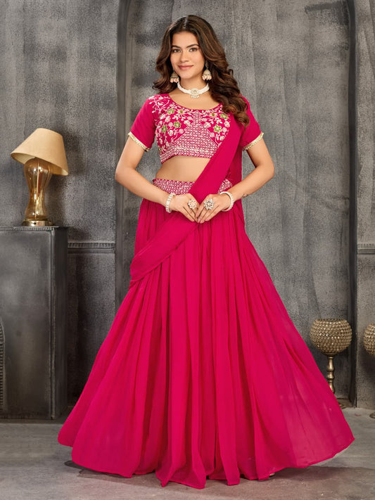 Beautiful Heavy Work Jacket Style Lehenga