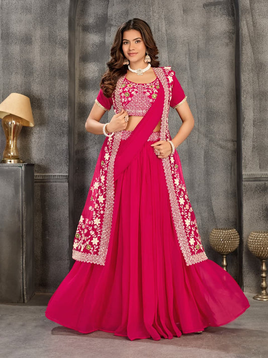 Beautiful Heavy Work Jacket Style Lehenga