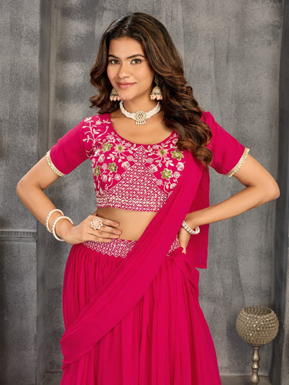 Beautiful Heavy Work Jacket Style Lehenga