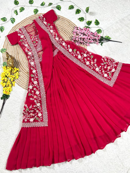 Beautiful Heavy Work Jacket Style Lehenga