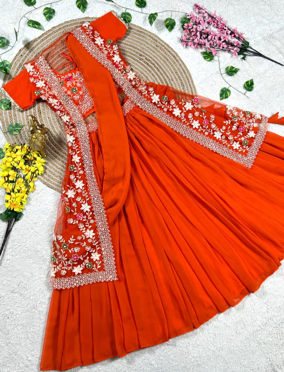 Designer Embroidered Lehenga Choli With Long Jacket