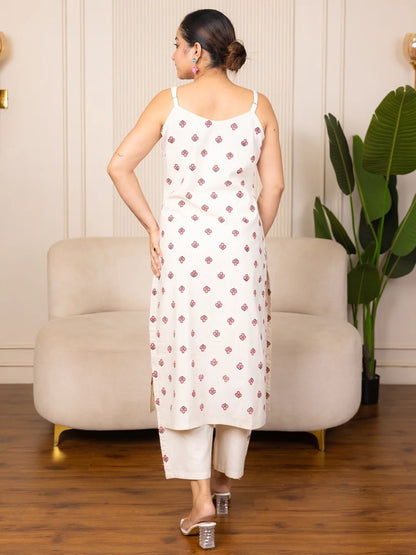 Cotton Sleeveless Kurti With Pant set