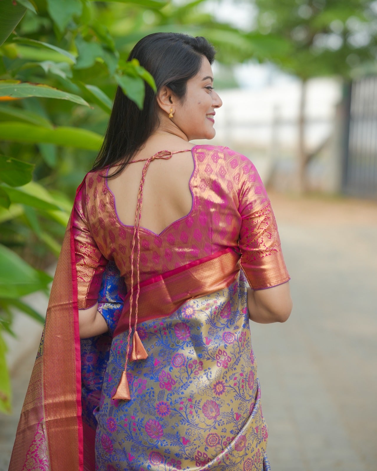 Premium Lavender Floral Pure Kanjivaram Silk Sarees