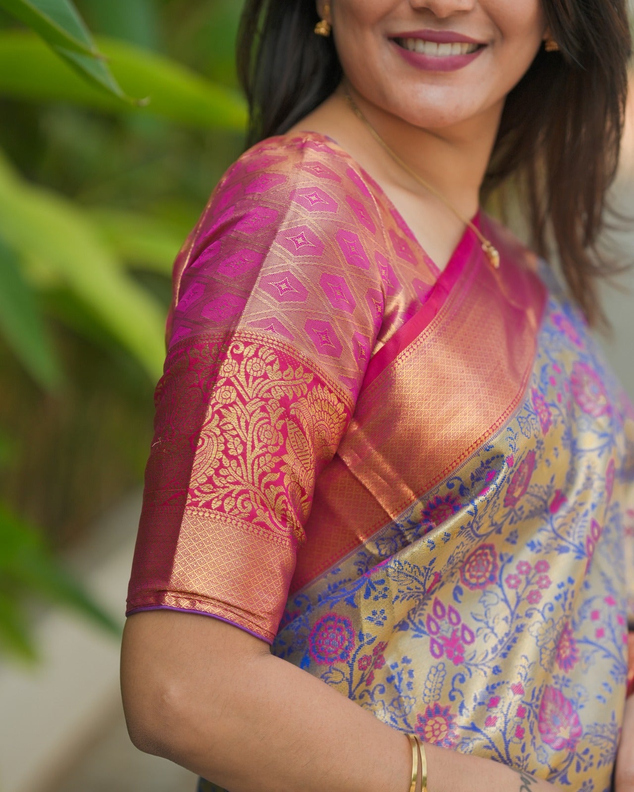 Premium Lavender Floral Pure Kanjivaram Silk Sarees