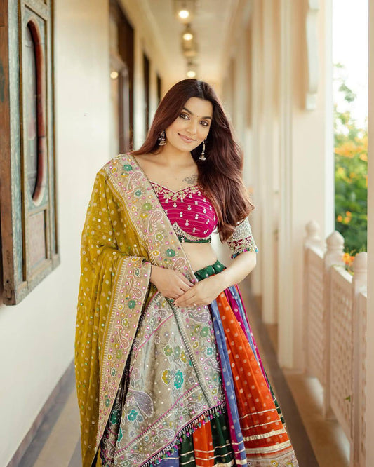 Navratri Special Digital Print Multi Colour Lehenga