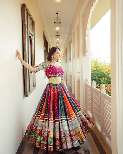 Navratri Special Digital Print Multi Colour Lehenga
