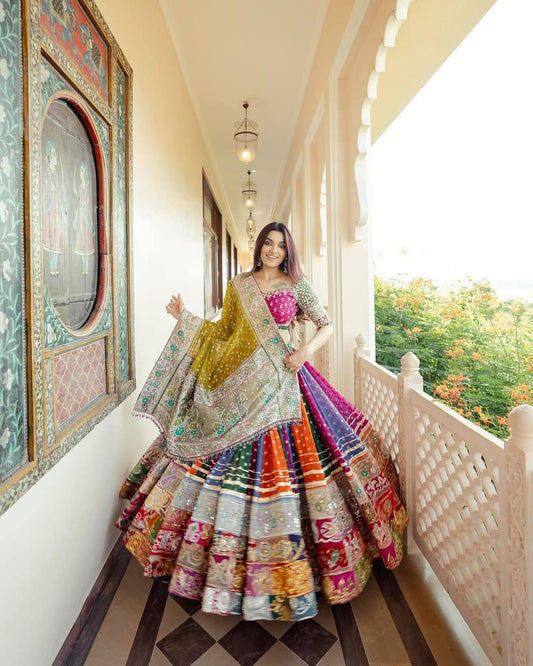 Navratri Special Digital Print Multi Colour Lehenga