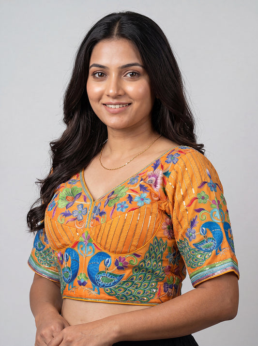 Buy Designer Yellow Readymade Blouse
