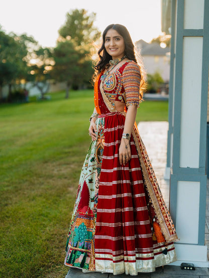 Geeta Rabari Inspired Muslin Cotton Navratri Lehenga