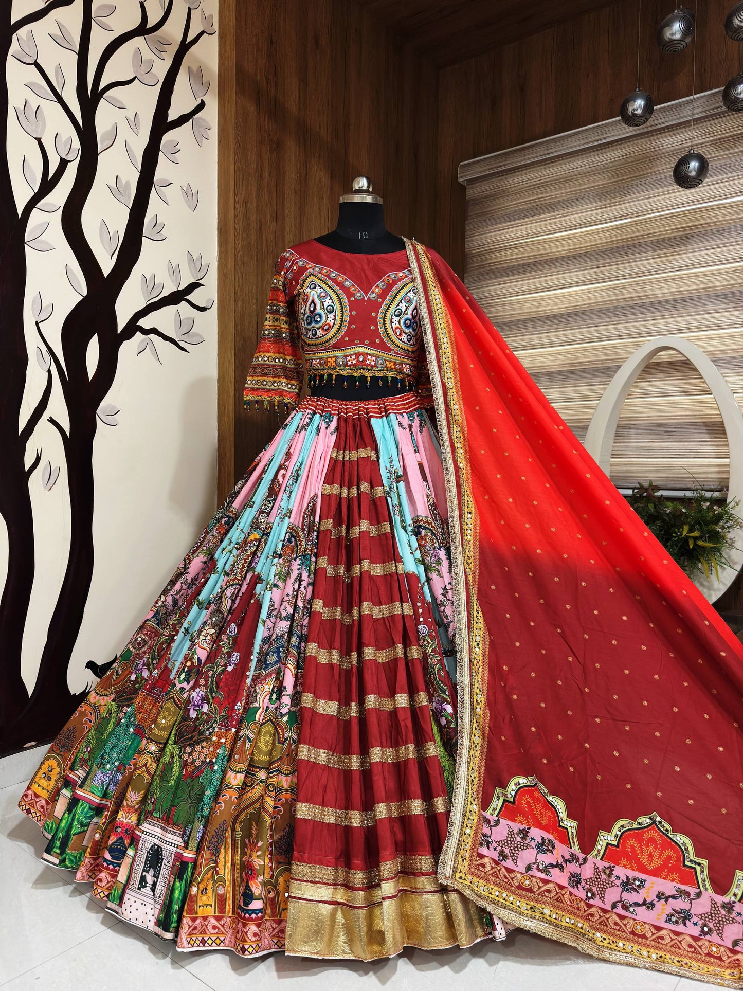 Geeta Rabari Inspired Muslin Cotton Navratri Lehenga