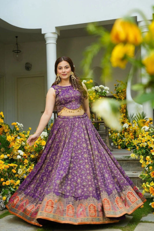 Designer Organza Silk Digital Printed Lehenga With Elegent Blouse