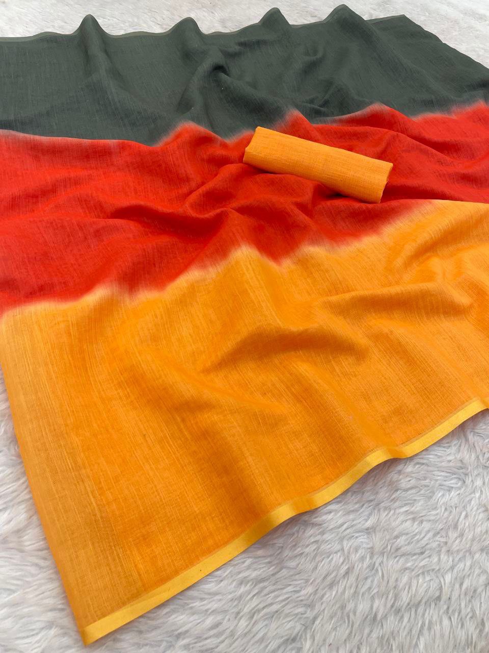 Stunning Soft Linen Saree For Summer