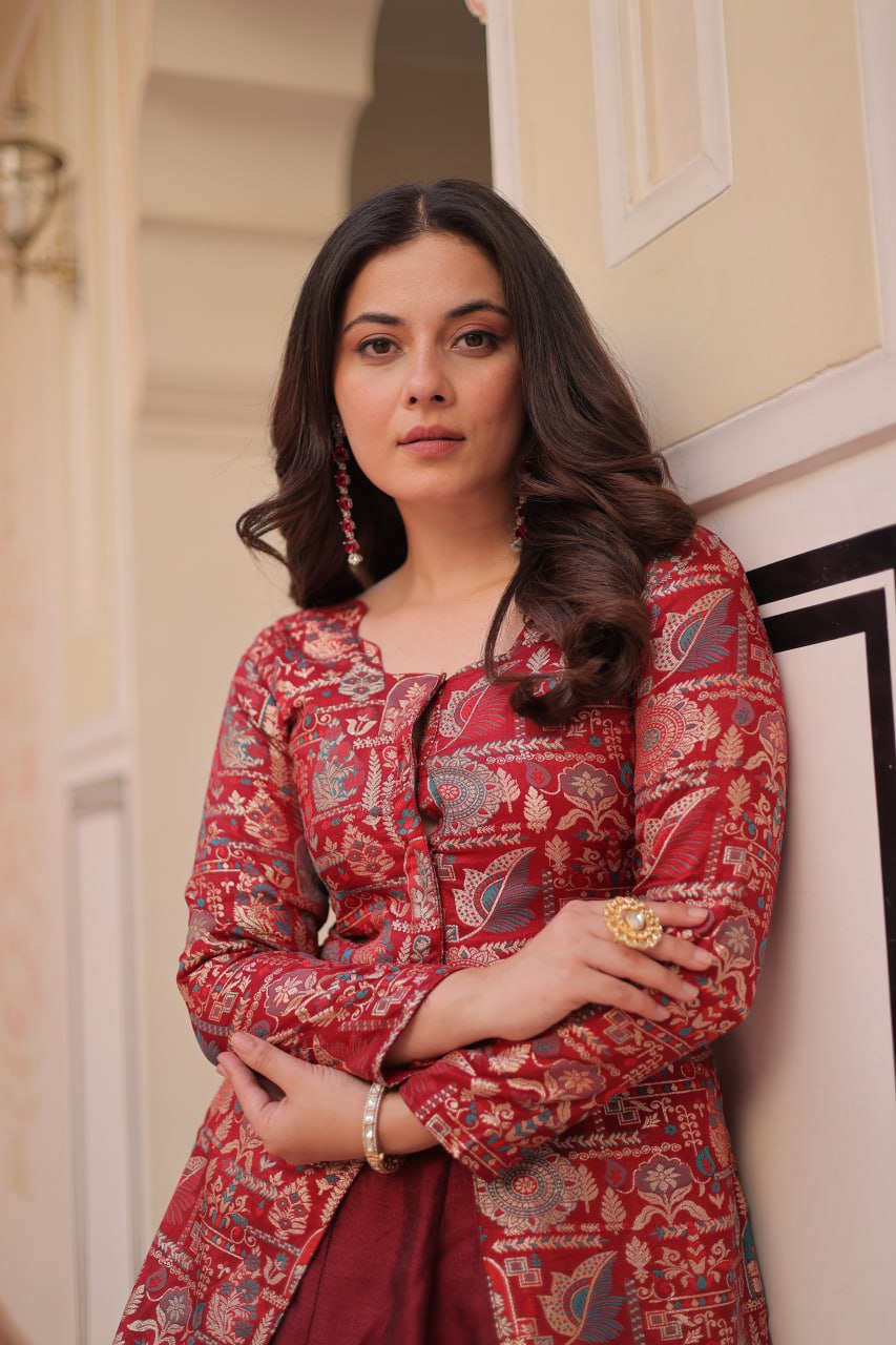 Full Stitched Jacquard  Lehenga With Position Jacquard Blouse