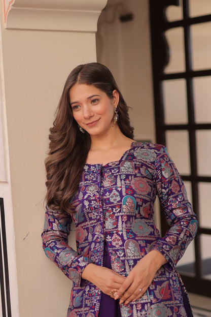 Festive Wear Pure Simmer Vichitra Jacquard Lehenga