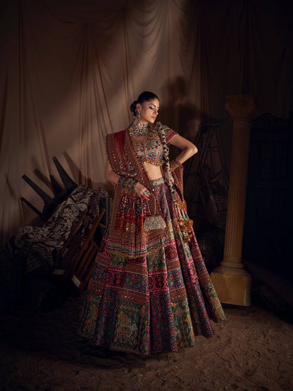 Heavy Muslin Cotton Fully Stitch Navratri Lehenga