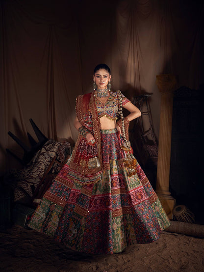Heavy Muslin Cotton Fully Stitch Navratri Lehenga