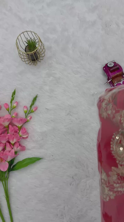 Heavy Fox Georgette Embroidery Sequins Top Palazzo Dupatta Set