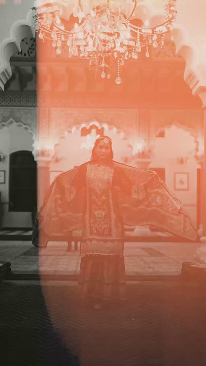 Beautiful Pink Crepe Silk Pakistani Suit