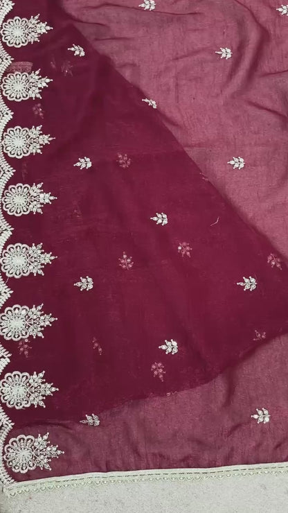 Crunchy Silk Gown With Embroidery Sequence Work Anarkali Suit