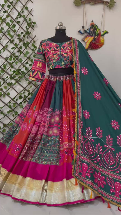 Beautiful Muslin Cotton Navratri Lehenga Choli