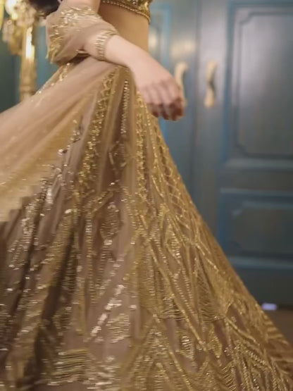 Butterfly Net Lehenga with Heavy Embroidery & Sequins Work