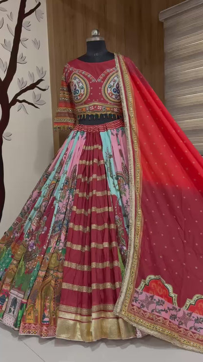 Geeta Rabari Inspired Muslin Cotton Navratri Lehenga