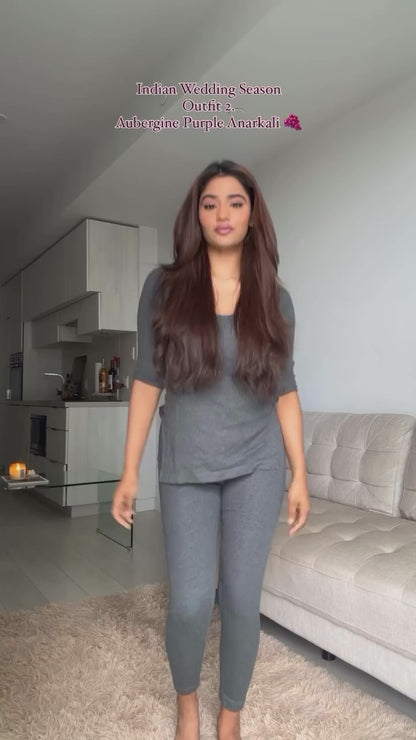 Wine Faux Georgette Fabric Ruffle Style Anarkali Gown