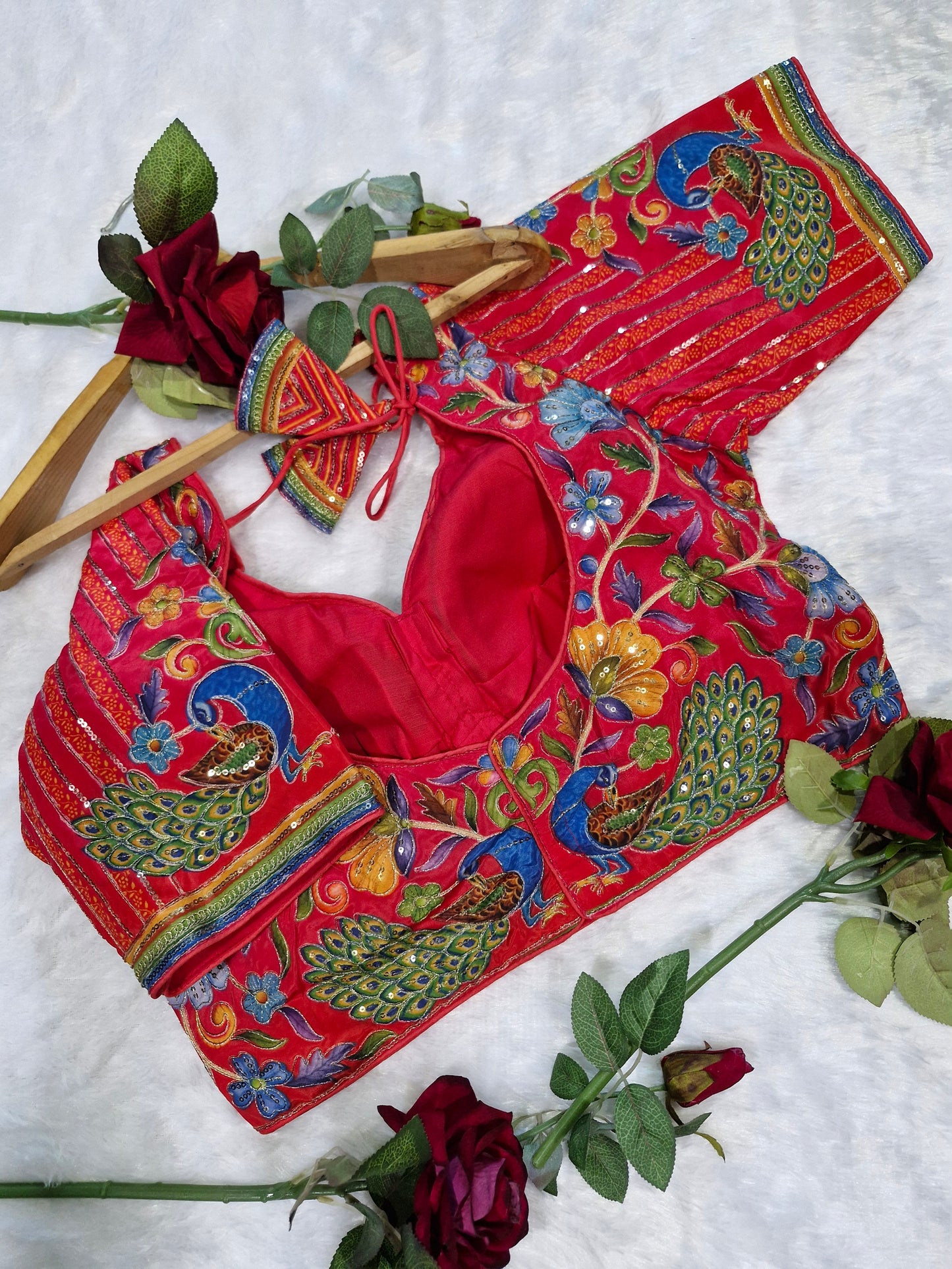 Luxury Heritage Peacock Print Blouse