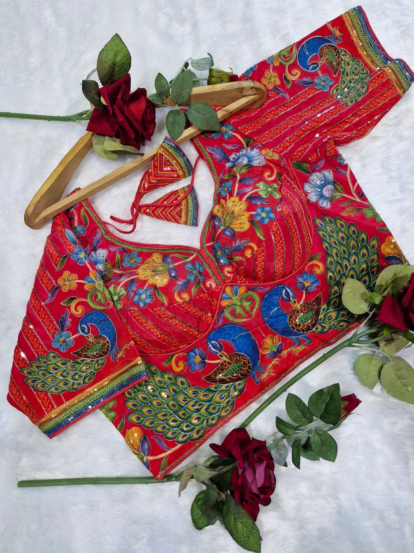 Luxury Heritage Peacock Print Blouse