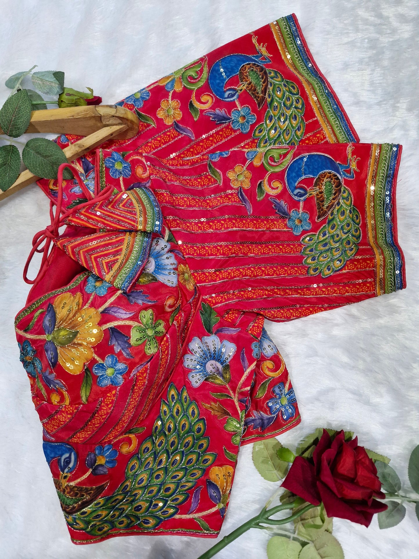 Luxury Heritage Peacock Print Blouse