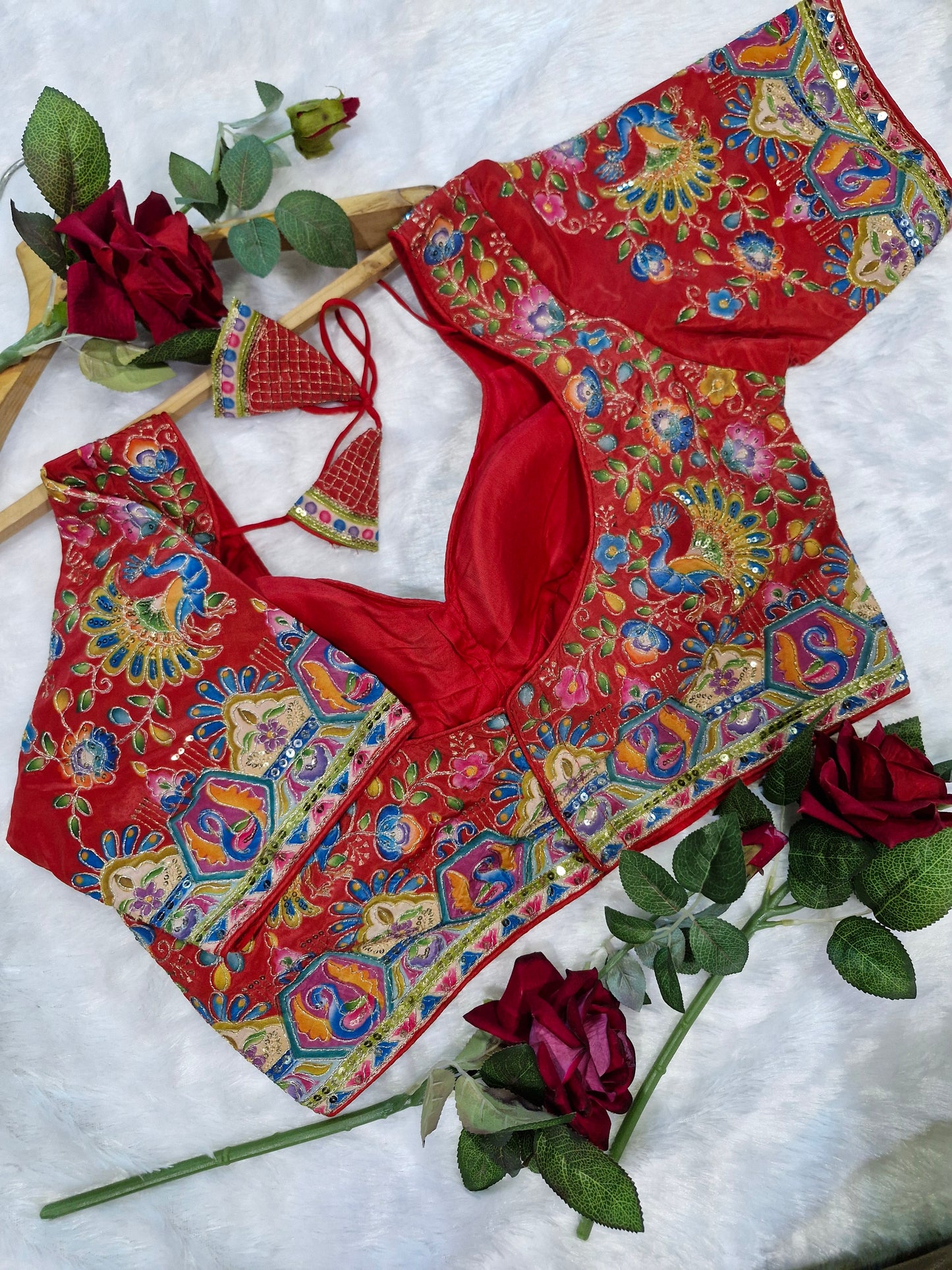 Half Sleeves Position Print Readymade Blouse